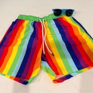 Colorful Striped Swim Shorts